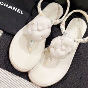Authentic Chanel Camillia flower Thong sandal